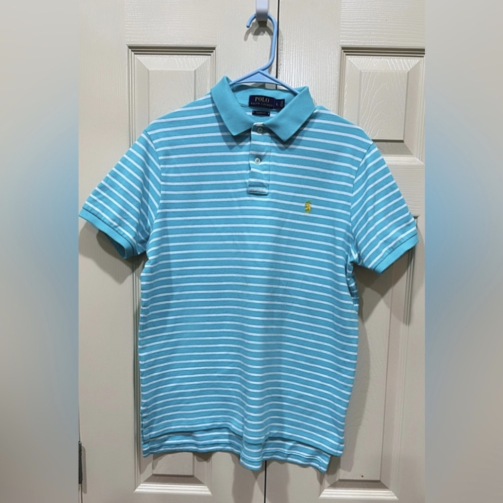 Ralph Lauren custom fit teal green polo